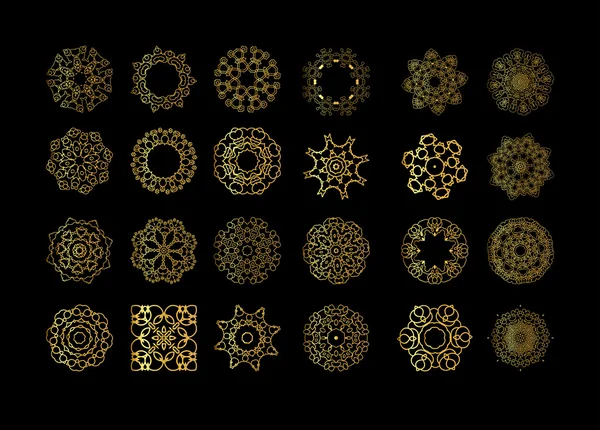 Mandala or sur fond noir — Image vectorielle