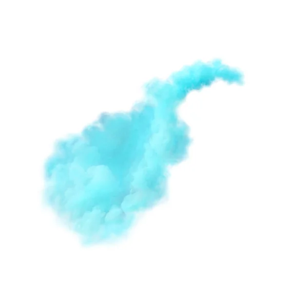 Colored Smoke Cloud Blue Smoke Isolated White Background — Stock Photo, Image