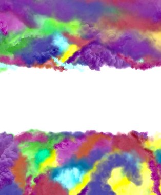 Renkli ve çeşitli renklerde. Bulut gibi duman çıkıyor. Duman bulutu