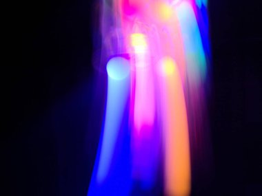 Yıldızlararası galaksiler arası uzay gemisi iç kısmı bulanık hareket minimalist arkaplan. Uzay gemisi iç Bokeh soyut ışık dokusu.