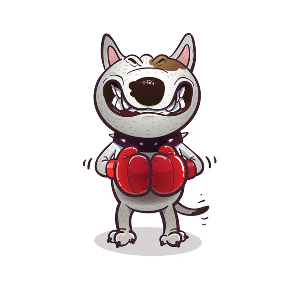 Cartoon boos Bullterrier — Stockvector