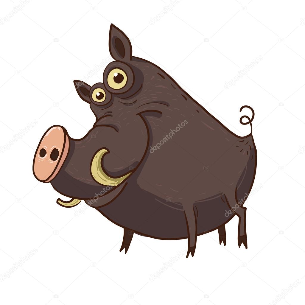 Cartoon funny warthog
