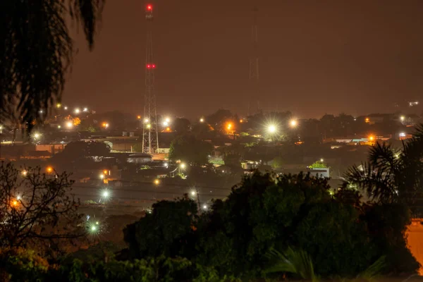 Primer Plano Ciudad Brasileña Cassilandia Por Noche —  Fotos de Stock