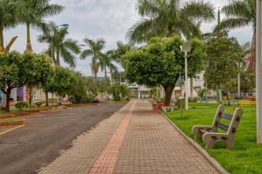 Cassilandia, Mato Grosso do Sul, Brezilya - 12 21 2020: Cassilandia 'nın merkezinde Sao Jose Meydanı