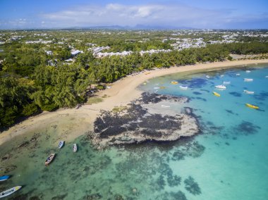 Bain Boeuf Beach Grand Baie, Pereybere North, Mauritius plaj havadan görünümü