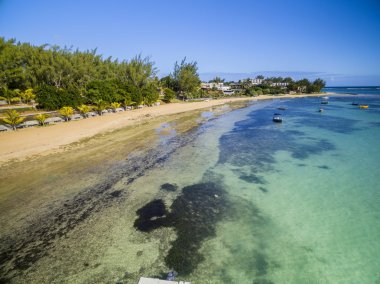 Bain Boeuf Beach Grand Baie, Pereybere North, Mauritius plaj havadan görünümü