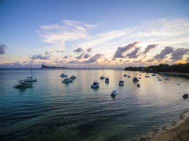 Bain Boeuf Beach Grand Baie, Pereybere North, Mauritius plaj havadan görünümü