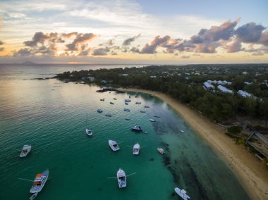 Bain Boeuf Beach Grand Baie, Pereybere North, Mauritius plaj havadan görünümü