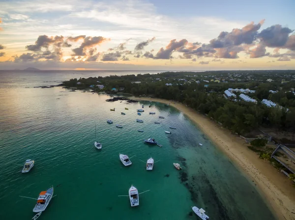 Bain Boeuf Beach Grand Baie, Pereybere North, Mauritius plaj havadan görünümü