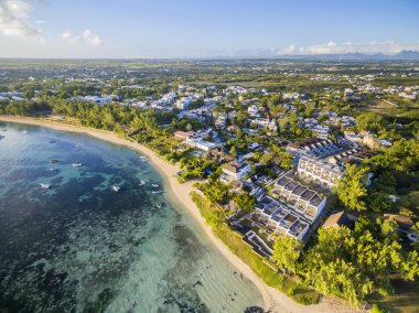 Bain Boeuf Beach Grand Baie, Pereybere North, Mauritius plaj havadan görünümü