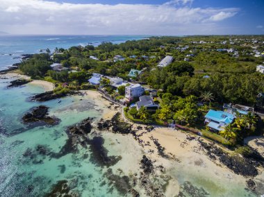 Bain Boeuf Beach Grand Baie, Pereybere North, Mauritius plaj havadan görünümü
