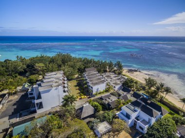 Bain Boeuf Beach Grand Baie, Pereybere North, Mauritius plaj havadan görünümü