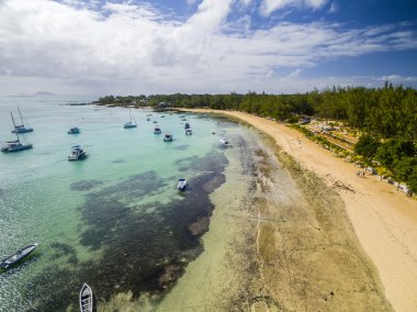 Bain Boeuf Beach Grand Baie, Pereybere North, Mauritius plaj havadan görünümü