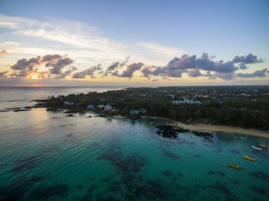 Bain Boeuf Beach Grand Baie, Pereybere North, Mauritius plaj havadan görünümü