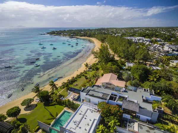 Bain Boeuf Beach Grand Baie, Pereybere North, Mauritius plaj havadan görünümü