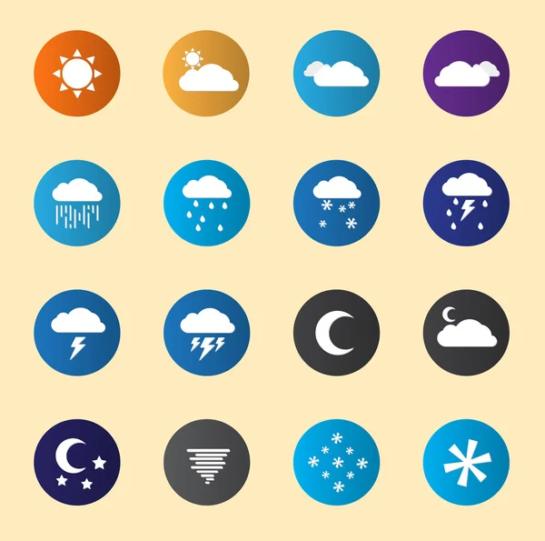 Set de iconos meteorológicos Blanco — Vector de stock