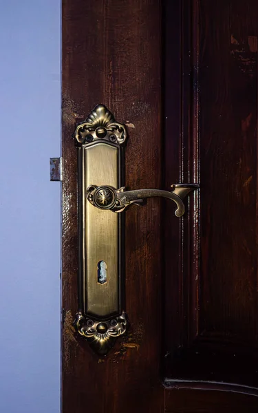 Zarif antika pirinç kapı kolu detayı klasik bir ev tasarımına zamansız karakterli klasik bir cazibe ve sofistike ekliyor.