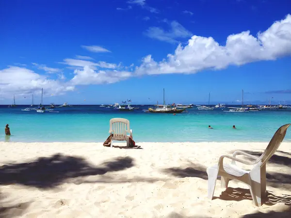 Zonnige strand in Boracay — Stockfoto