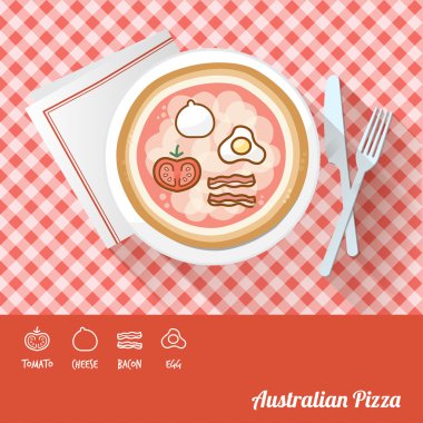 Avustralya pizza bir tabak üzerinde