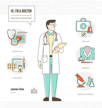 Profesyonel doktor Infographic