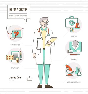 Profesyonel doktor Infographic