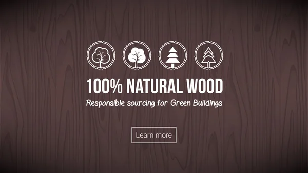 Natuurlijke hout banner — Stockvector