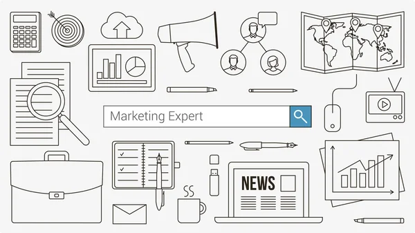 Bannière expert marketing et comptabilité — Image vectorielle