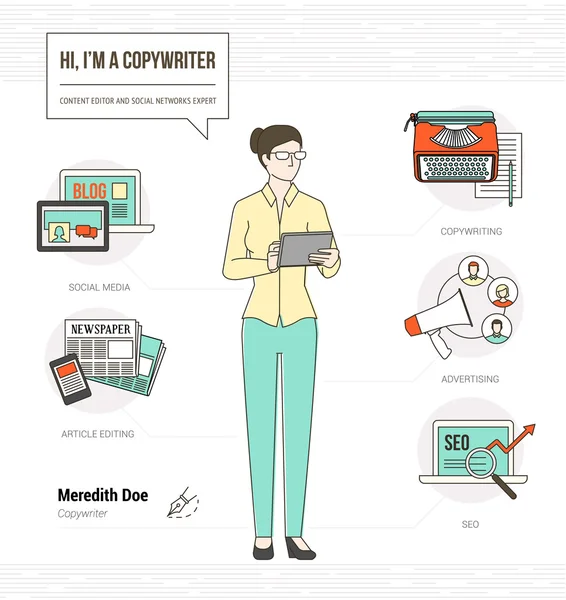 Profesjonalnym copywriter infographic — Wektor stockowy