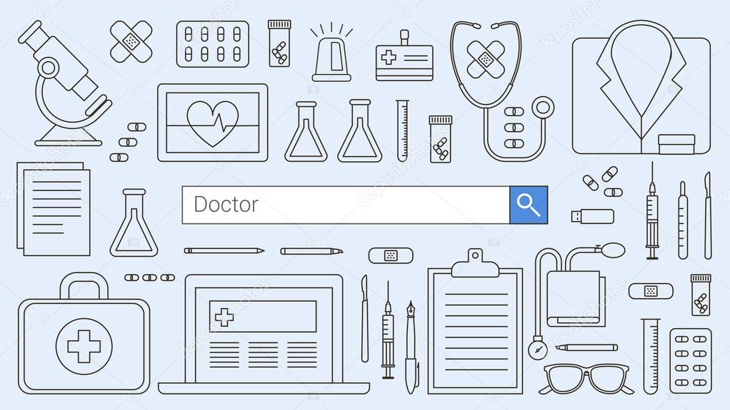 Professional doctor and healthcare banner