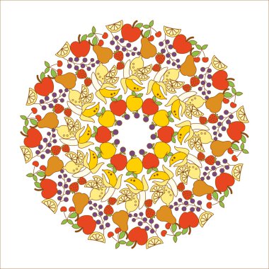 Meyve ve sağlıklı beslenme mandala