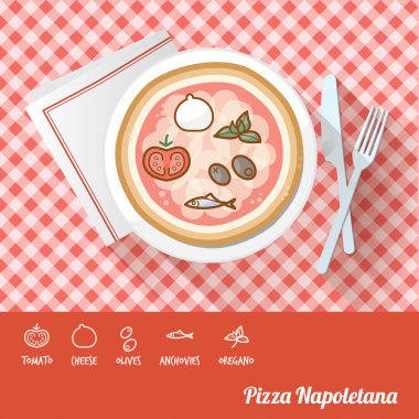 Pizza napoletana bir tabak üzerinde