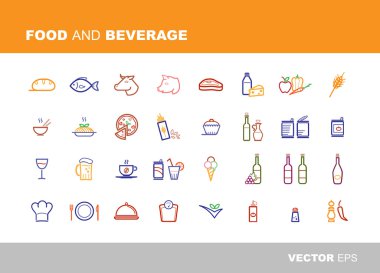Food and beverage icons clipart