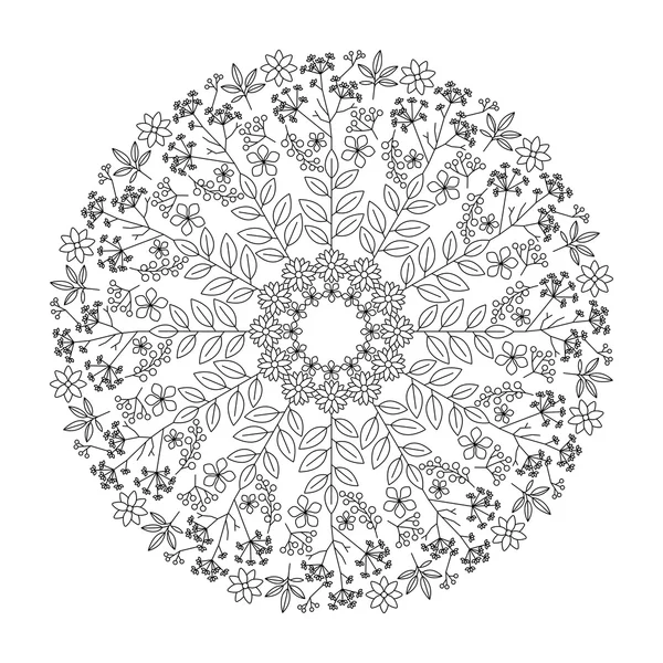 Gyógynövények a mandala a levelek — Stock Vector