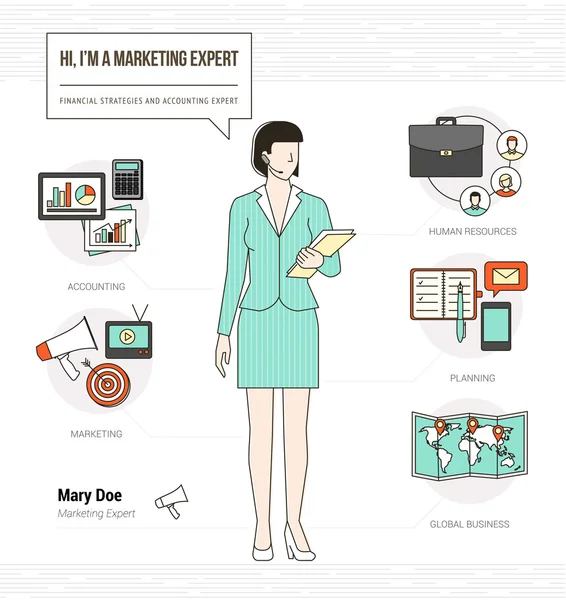 Professioneller Marketing-Experte — Stockvektor