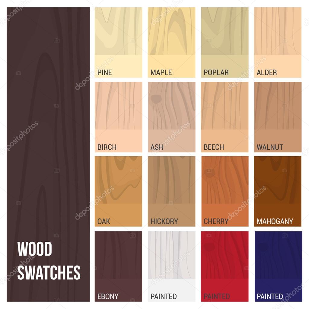 Wood swatches color set