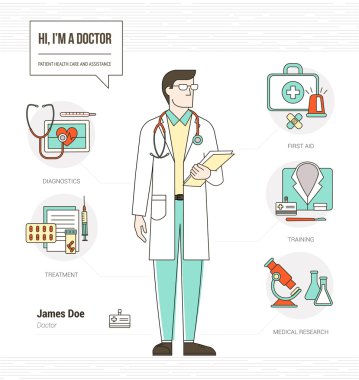 Profesyonel doktor Infographic 