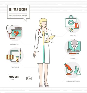 Profesyonel doktor Infographic 
