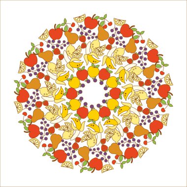 Meyve ve sağlıklı beslenme mandala
