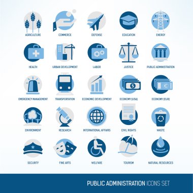 Public administration icons clipart