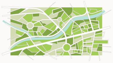 Soyut yeşil şehir haritası 