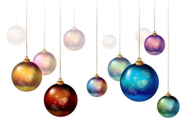Boules de Noël lumineuses colorées — Image vectorielle