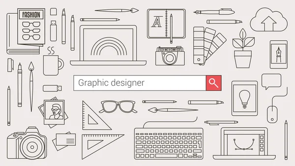 Diseñador gráfico, ilustrador y fotógrafo — Vector de stock