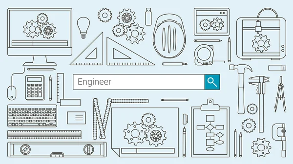 Banner de ingeniero mecánico — Archivo Imágenes Vectoriales