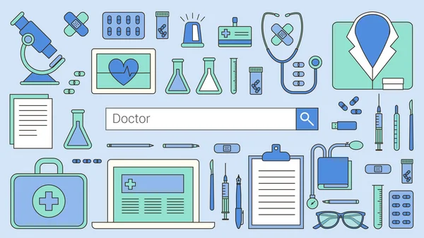 Bannière professionnelle de médecin et de santé — Image vectorielle