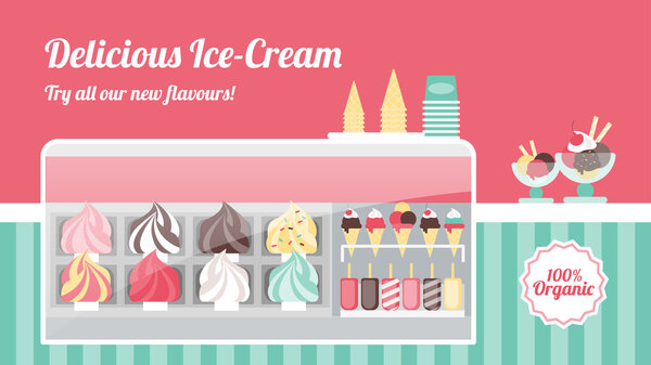 Ice cream shop banner