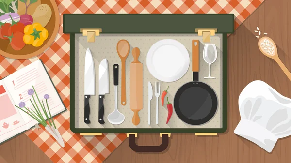 Utensilios de cocina y cocina — Vector de stock