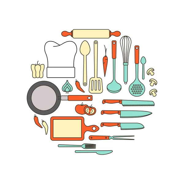 Kitchen and cooking equipment — Stock Vector