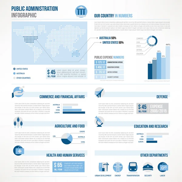 Infografías de la administración pública — Archivo Imágenes Vectoriales