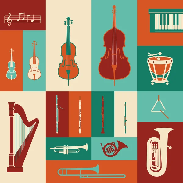 Klassieke muziekinstrumenten — Stockvector