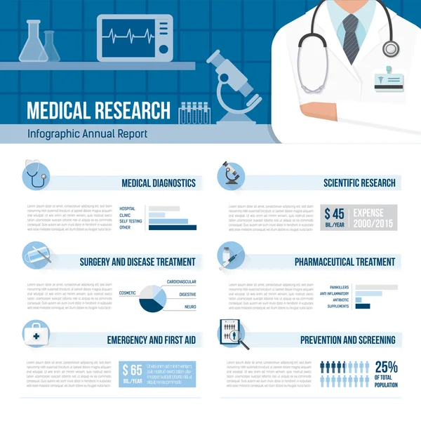 Médecine et infographie de la santé — Image vectorielle